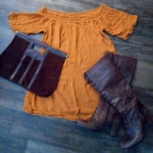 Vintage 60s Butterscotch Babydoll Dress Tunic